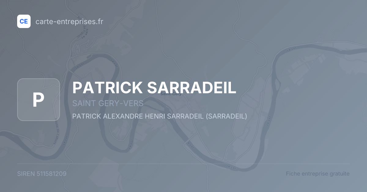 PATRICK SARRADEIL — 511581209 — fiche entreprise