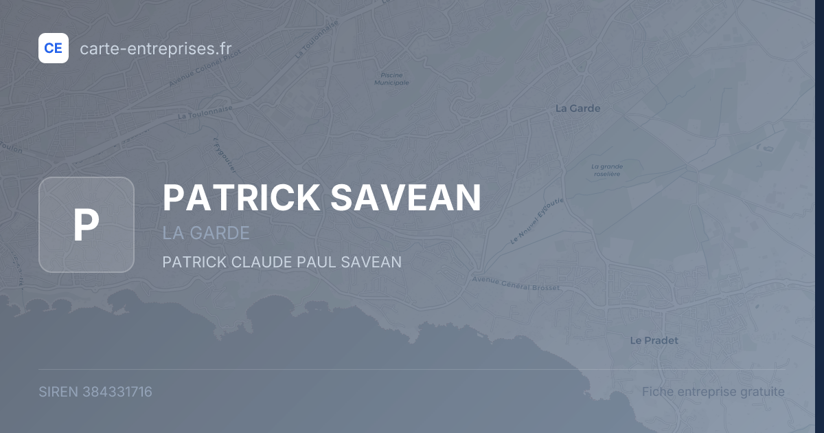 PATRICK SAVEAN — 384331716 — fiche entreprise