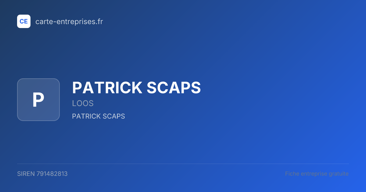 PATRICK SCAPS — 791482813 — fiche entreprise