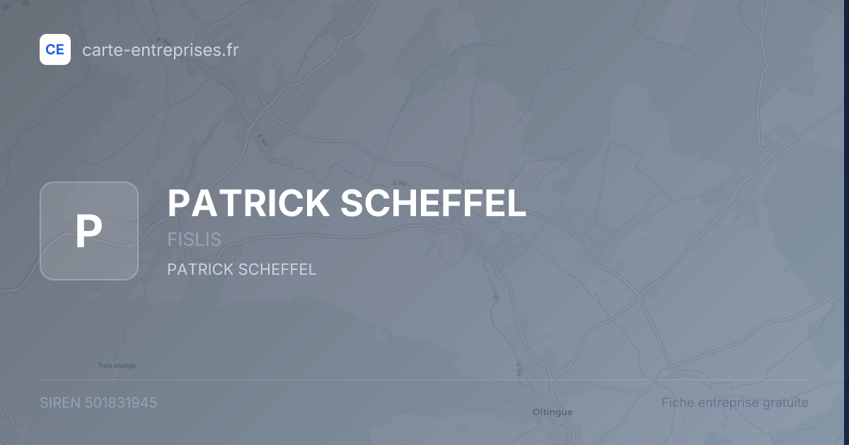 PATRICK SCHEFFEL — 501831945 — fiche entreprise