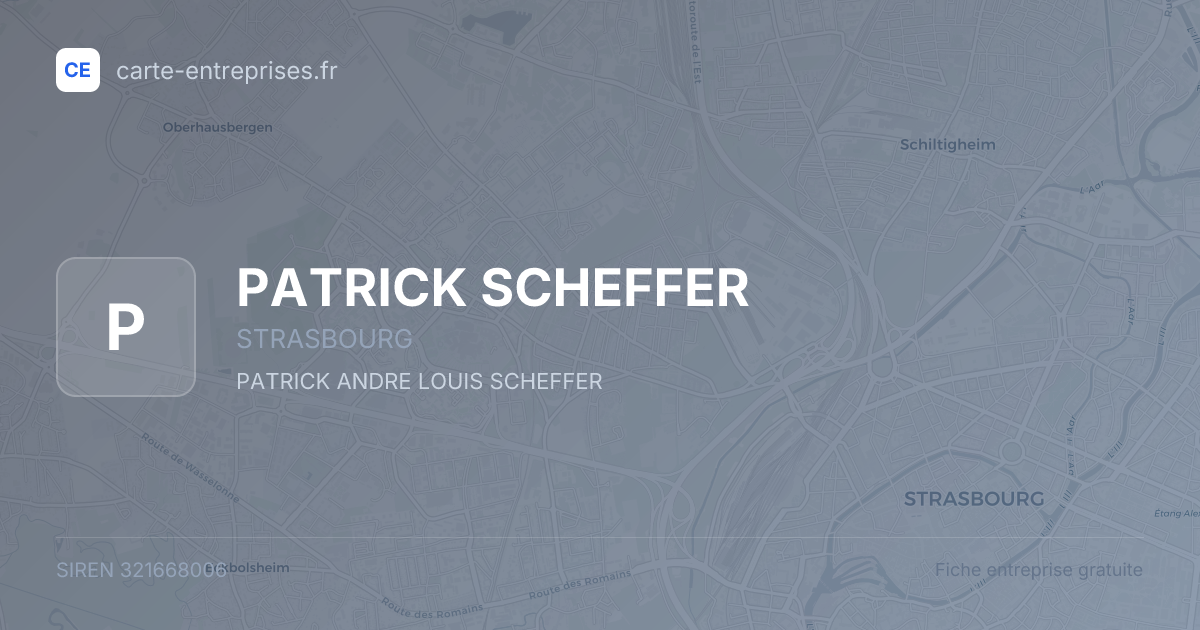 PATRICK SCHEFFER — 321668006 — fiche entreprise