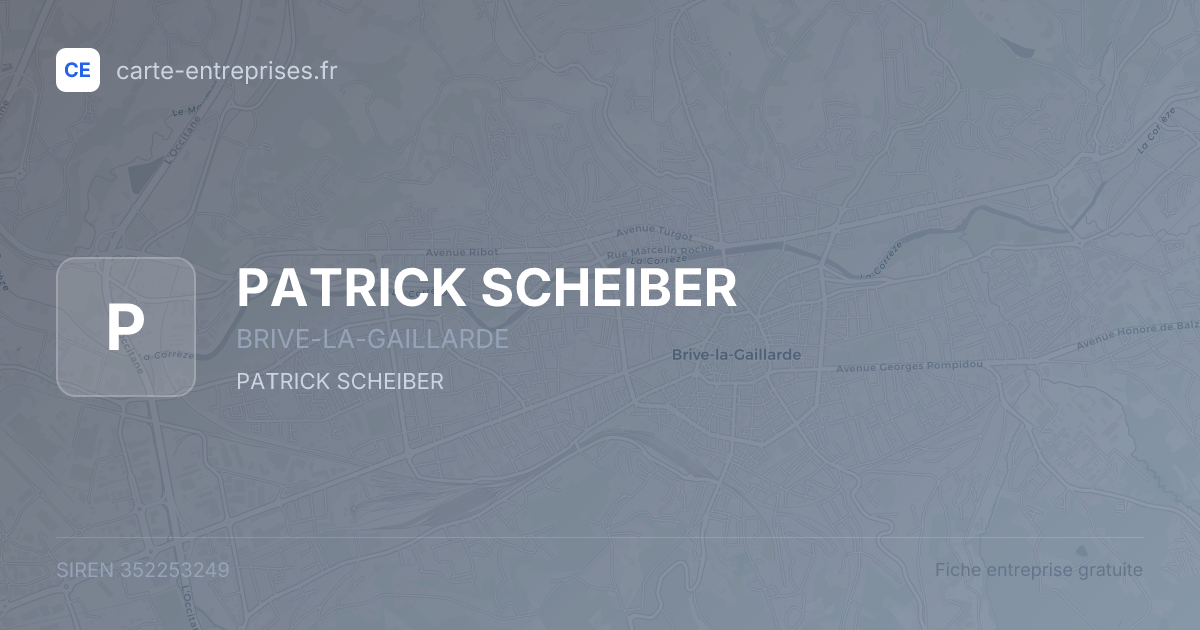PATRICK SCHEIBER — 352253249 — fiche entreprise