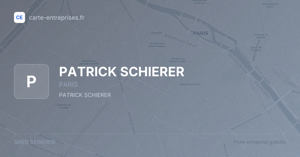 PATRICK SCHIERER — 331907618 — fiche entreprise
