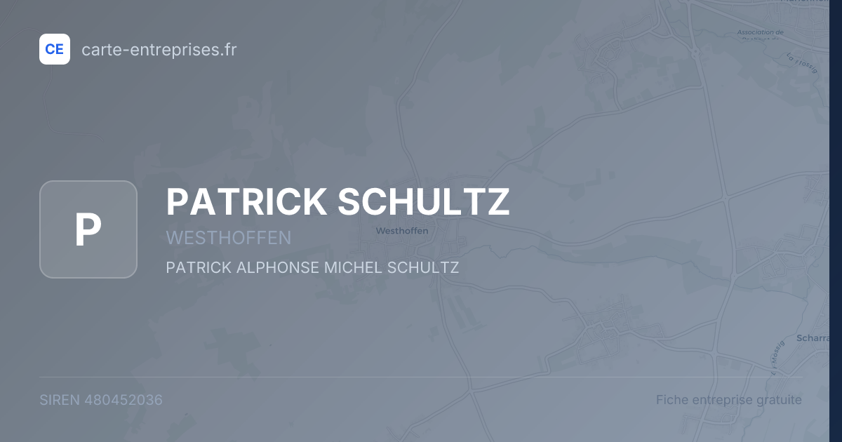PATRICK SCHULTZ — 480452036 — fiche entreprise