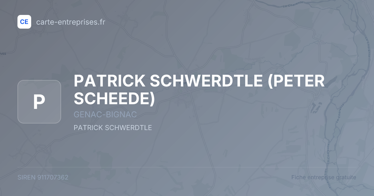 PATRICK SCHWERDTLE (PETER SCHEEDE) — 911707362 — fiche entreprise