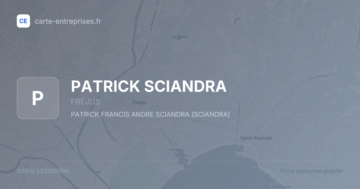 PATRICK SCIANDRA — 333889996 — fiche entreprise