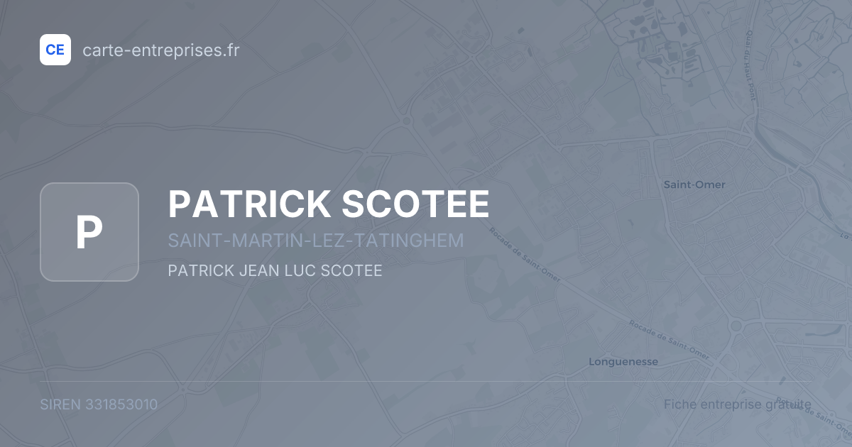 PATRICK SCOTEE — 331853010 — fiche entreprise