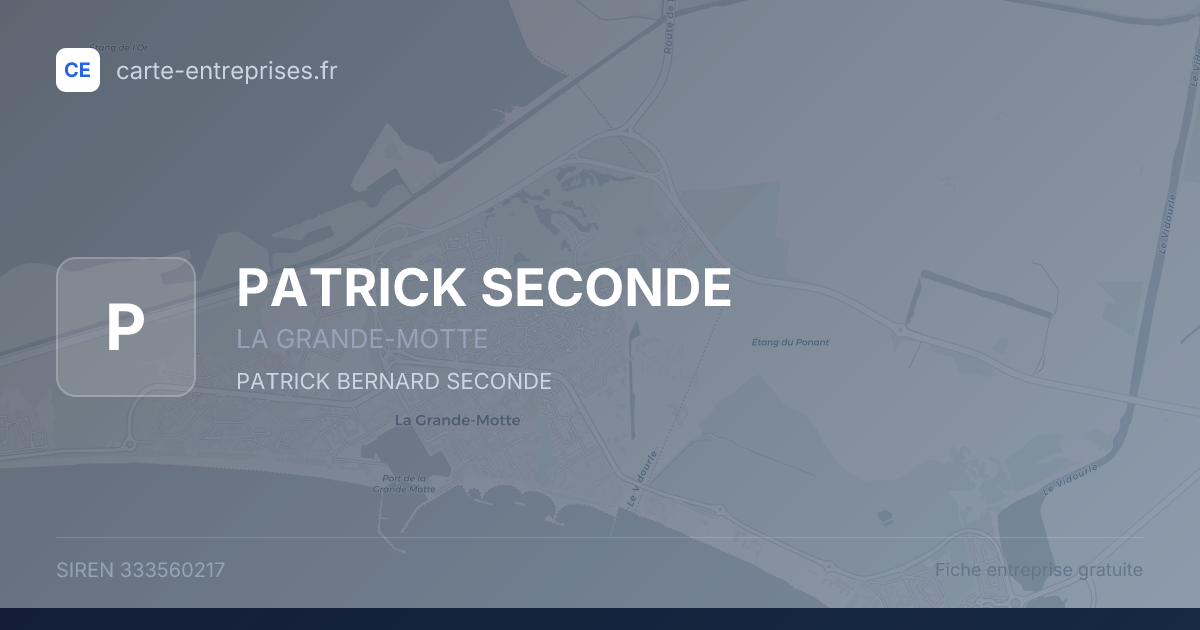 PATRICK SECONDE — 333560217 — fiche entreprise