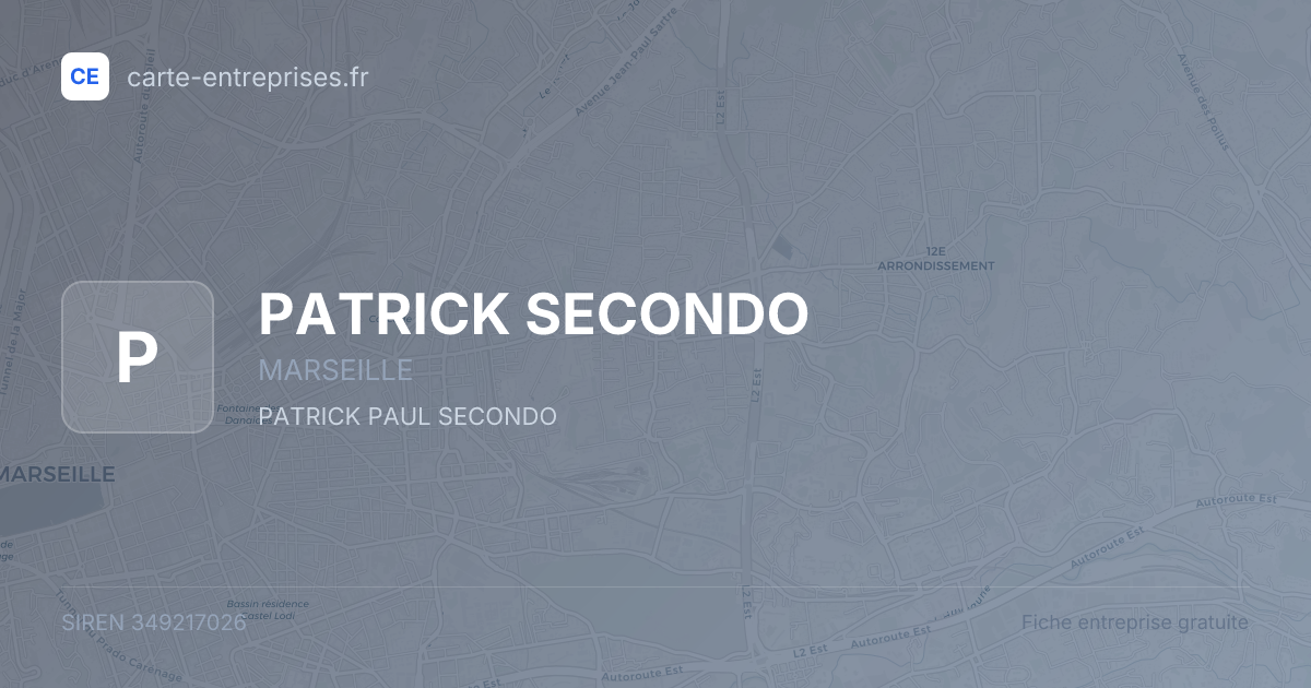 PATRICK SECONDO — 349217026 — fiche entreprise