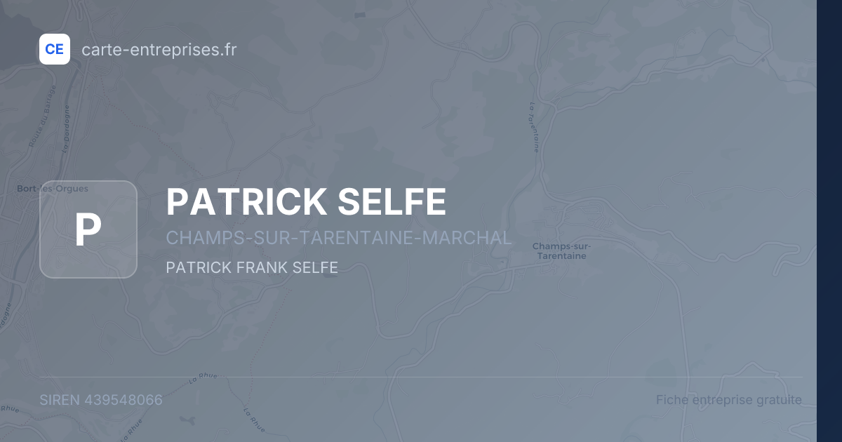PATRICK SELFE — 439548066 — fiche entreprise