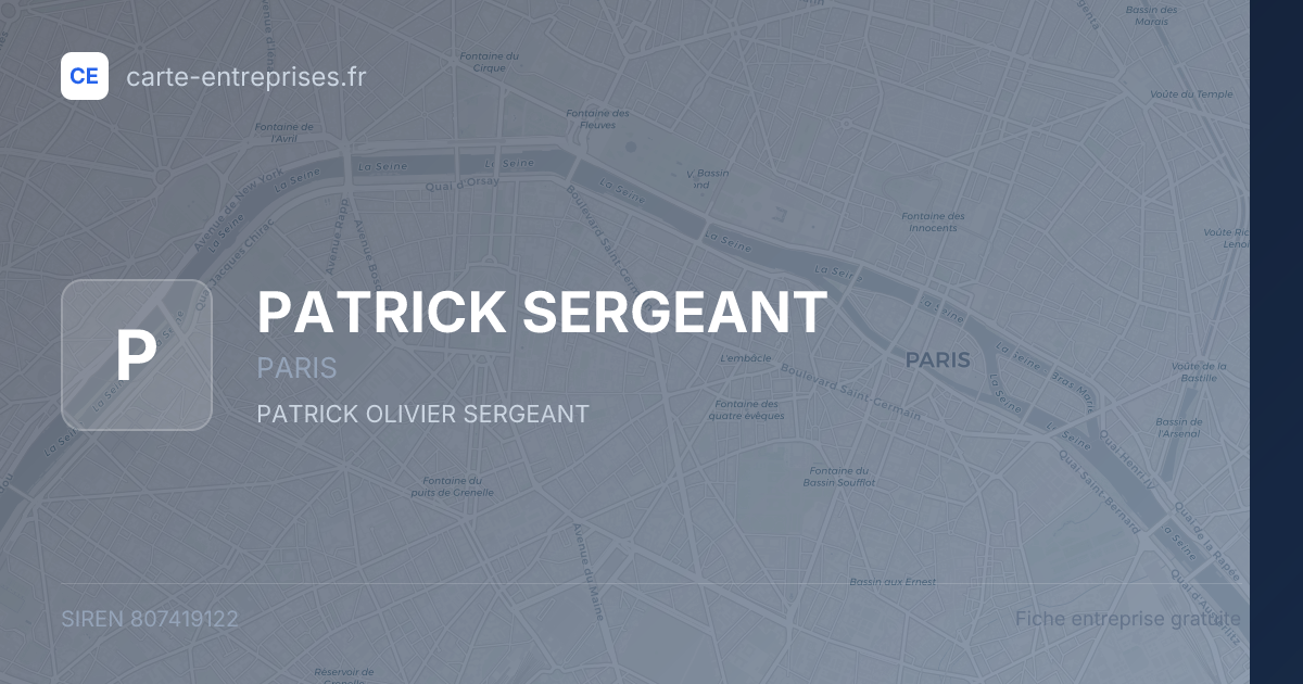 PATRICK SERGEANT — 807419122 — fiche entreprise
