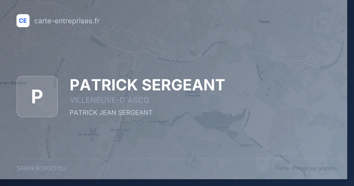 PATRICK SERGEANT — 909075152 — fiche entreprise