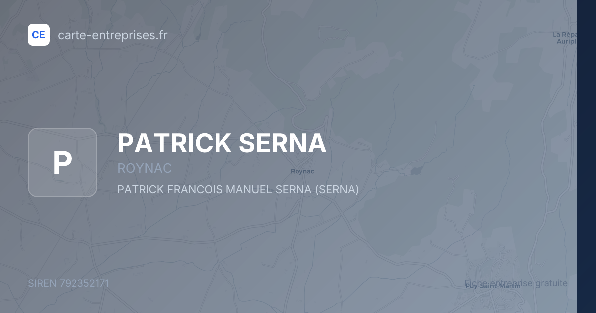 PATRICK SERNA — 792352171 — fiche entreprise