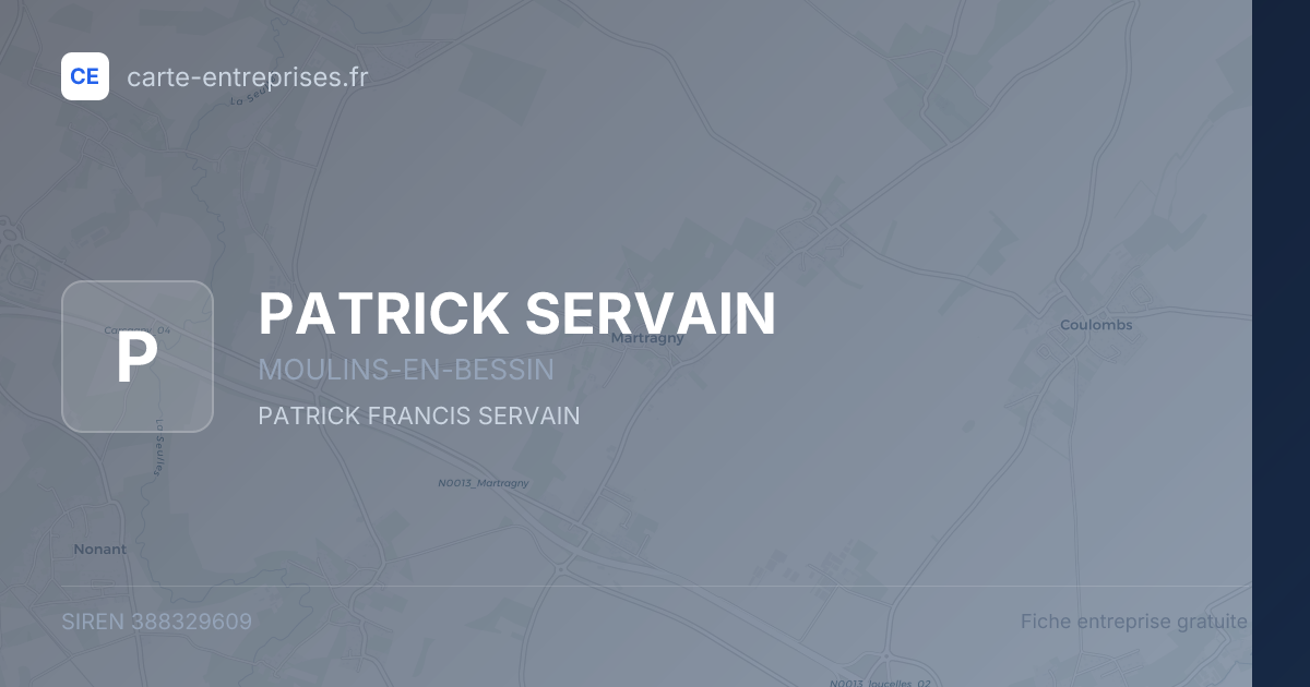 PATRICK SERVAIN — 388329609 — fiche entreprise