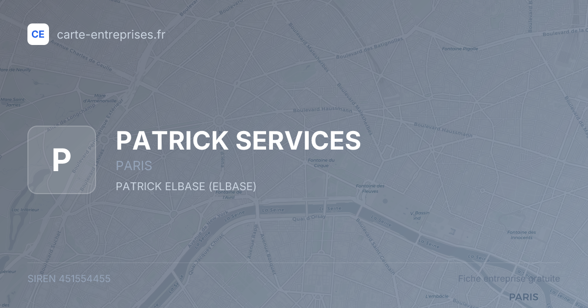 PATRICK SERVICES — 451554455 — fiche entreprise