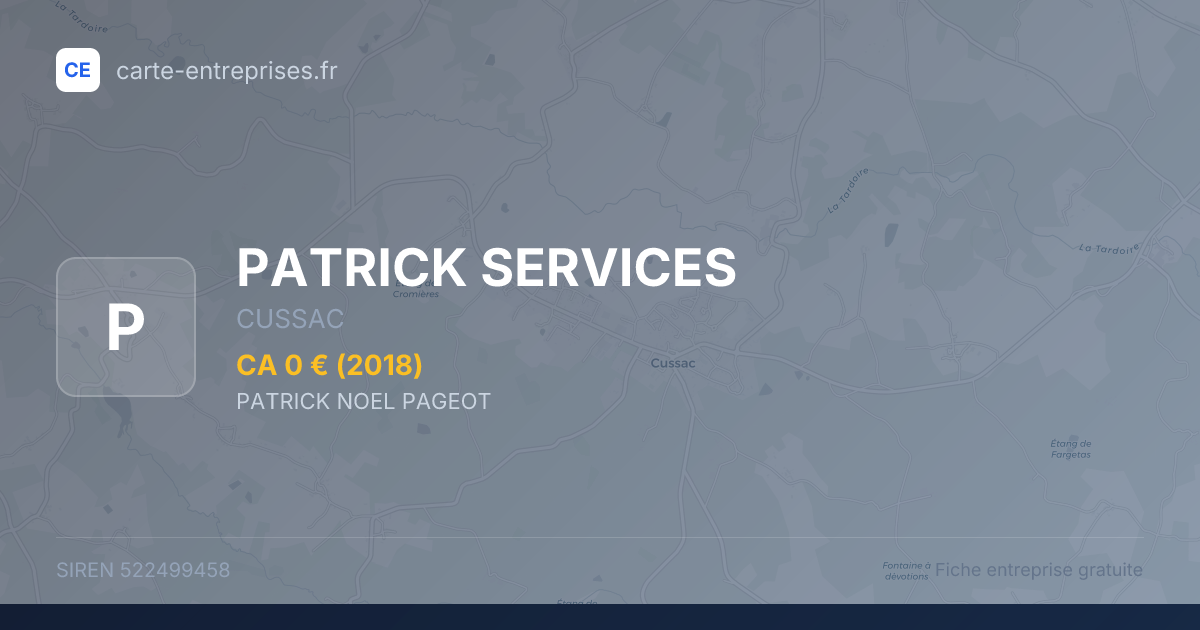 PATRICK SERVICES — 522499458 — fiche entreprise