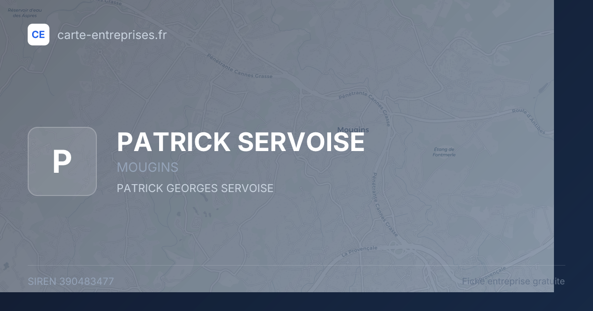PATRICK SERVOISE — 390483477 — fiche entreprise