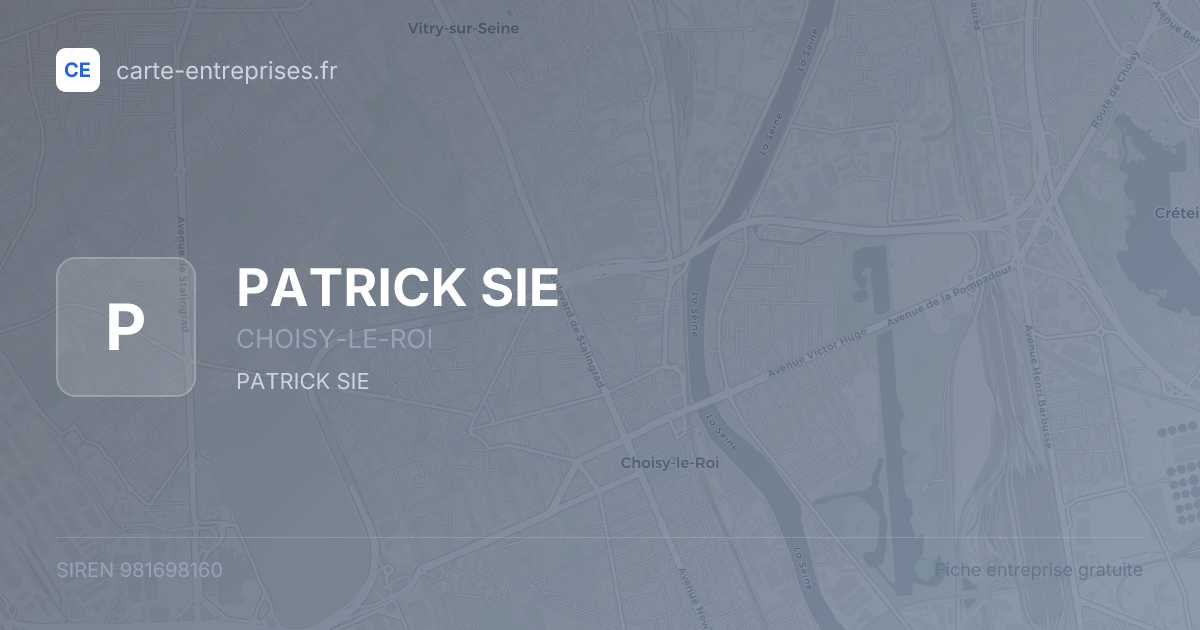 PATRICK SIE — 981698160 — fiche entreprise