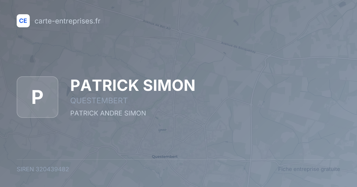 PATRICK SIMON — 320439482 — fiche entreprise