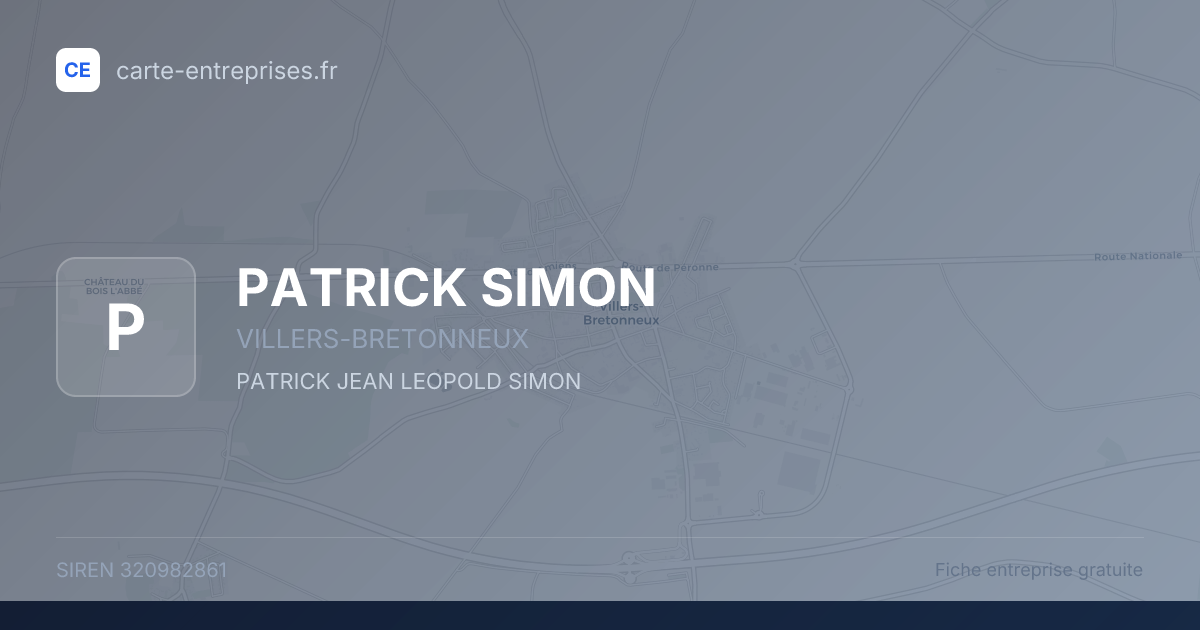 PATRICK SIMON — 320982861 — fiche entreprise
