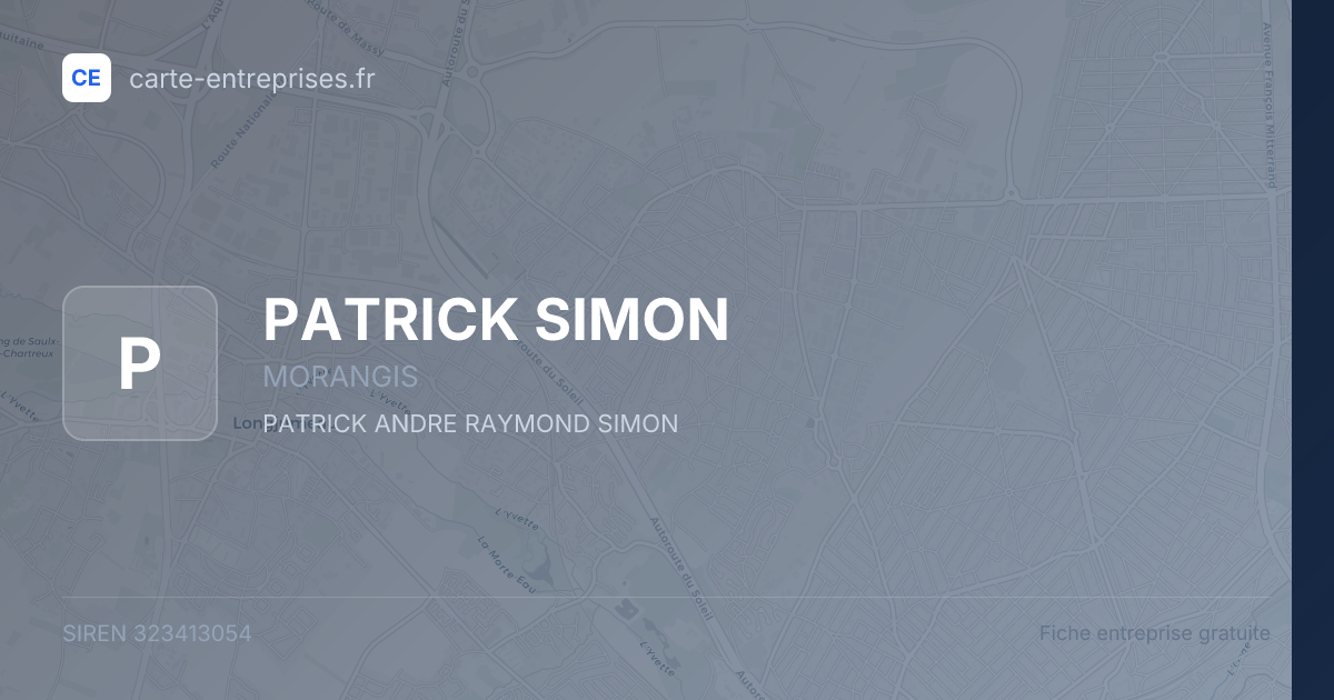 PATRICK SIMON — 323413054 — fiche entreprise