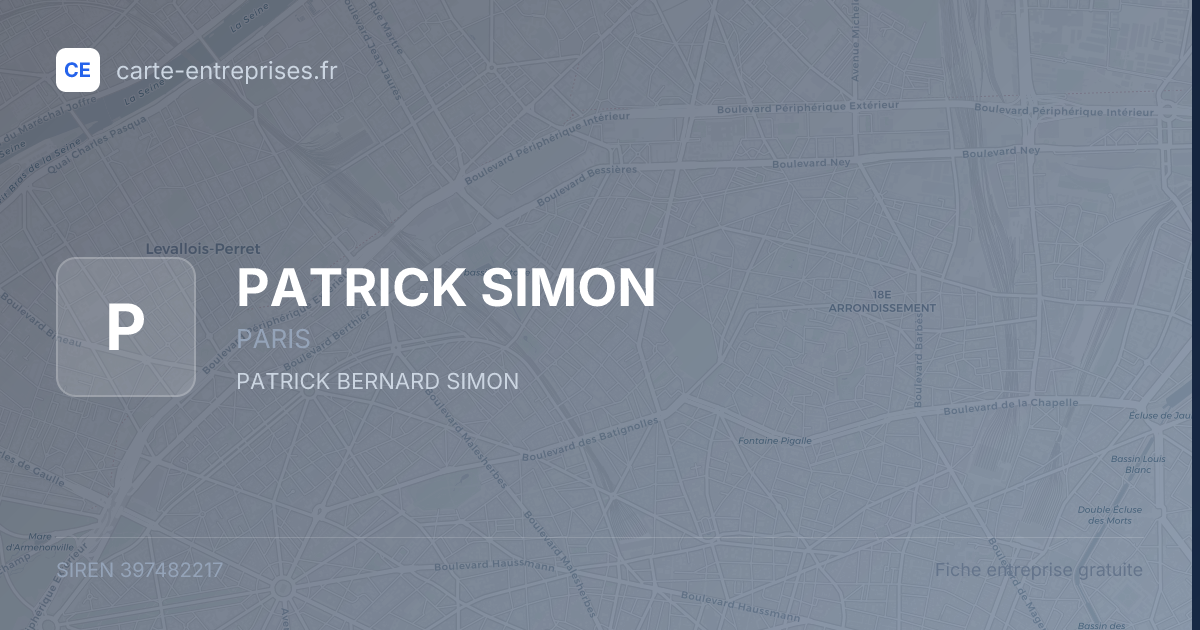 PATRICK SIMON — 397482217 — fiche entreprise