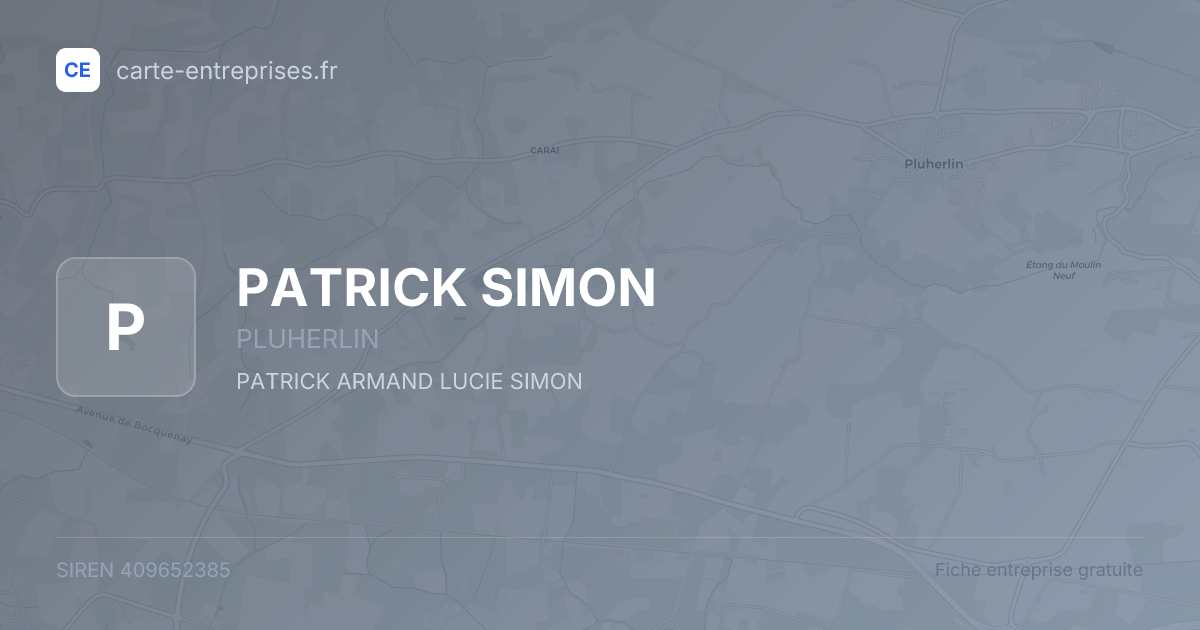 PATRICK SIMON — 409652385 — fiche entreprise
