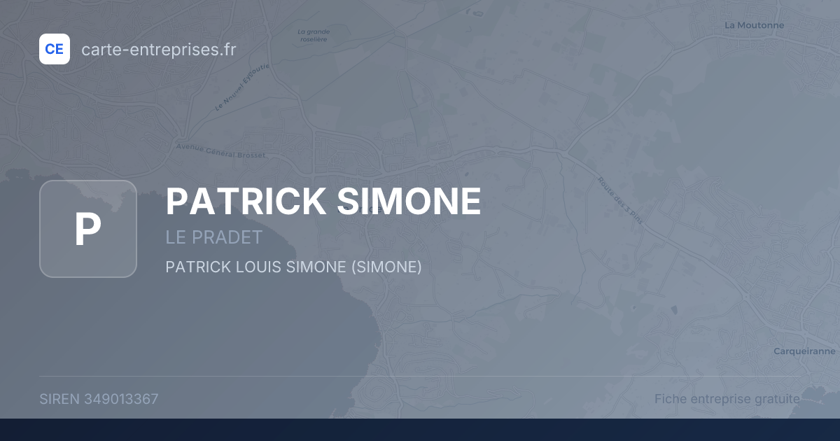 PATRICK SIMONE — 349013367 — fiche entreprise