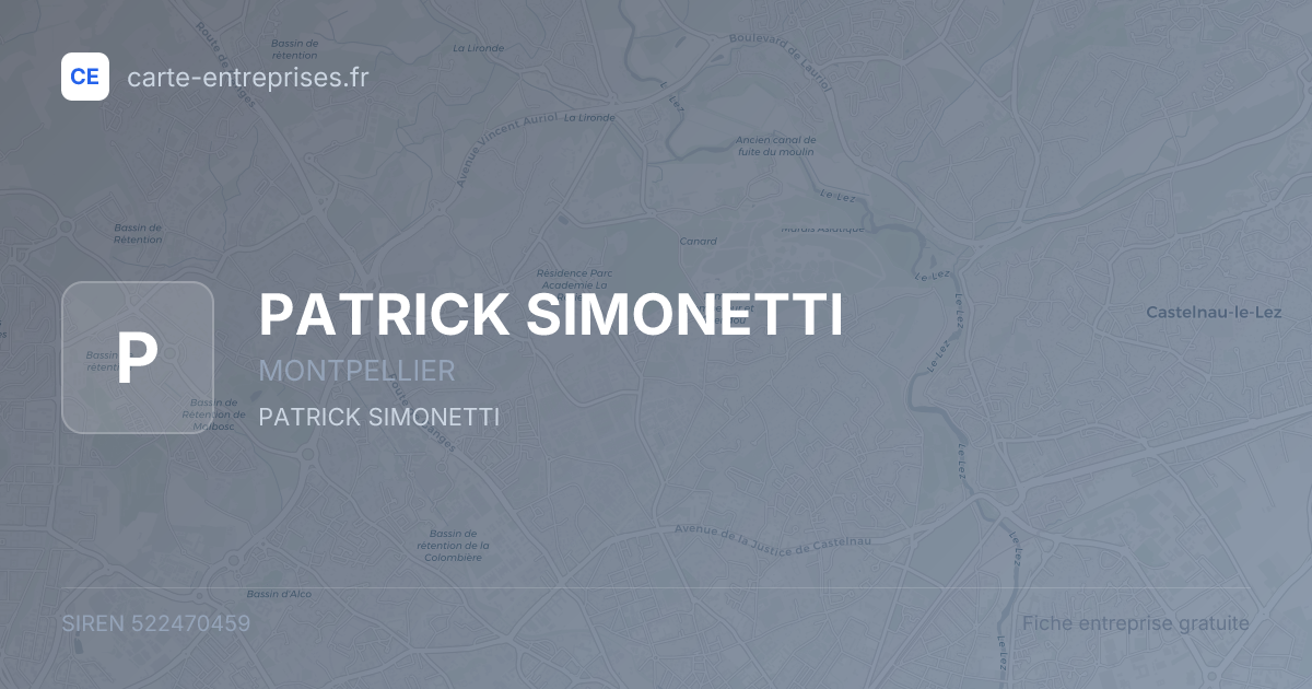 PATRICK SIMONETTI — 522470459 — fiche entreprise