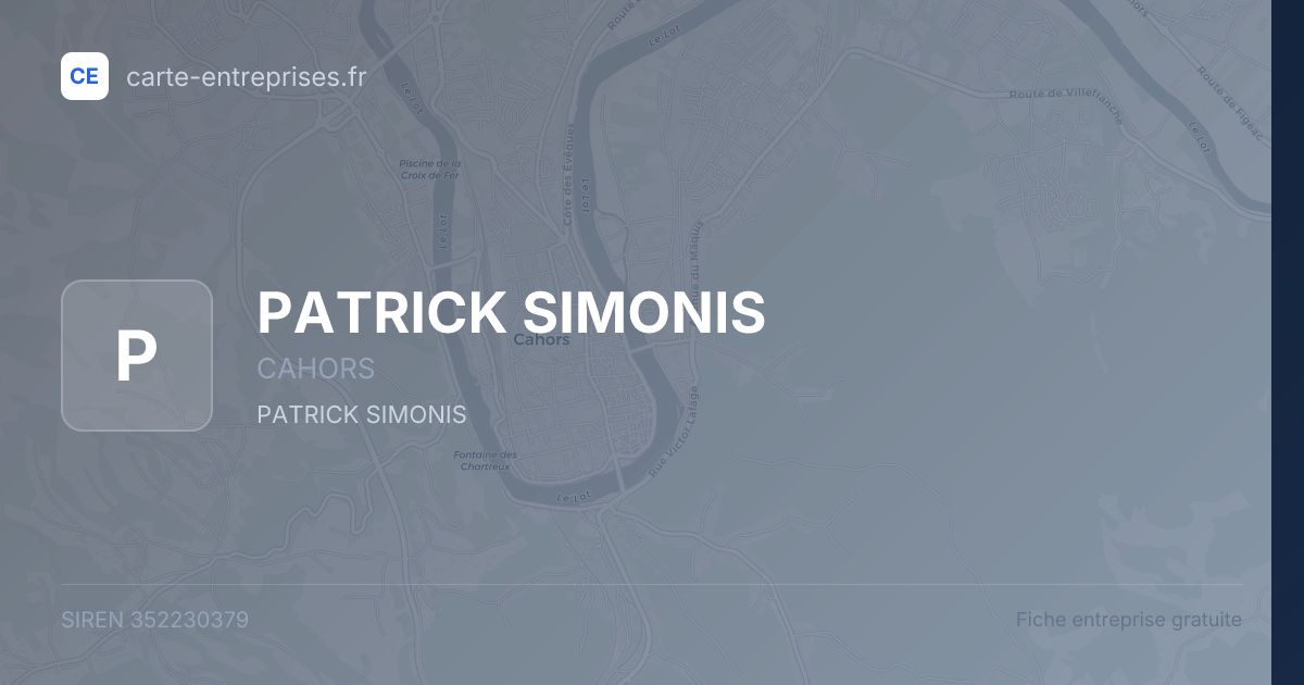 PATRICK SIMONIS — 352230379 — fiche entreprise