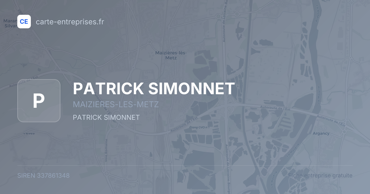 PATRICK SIMONNET — 337861348 — fiche entreprise