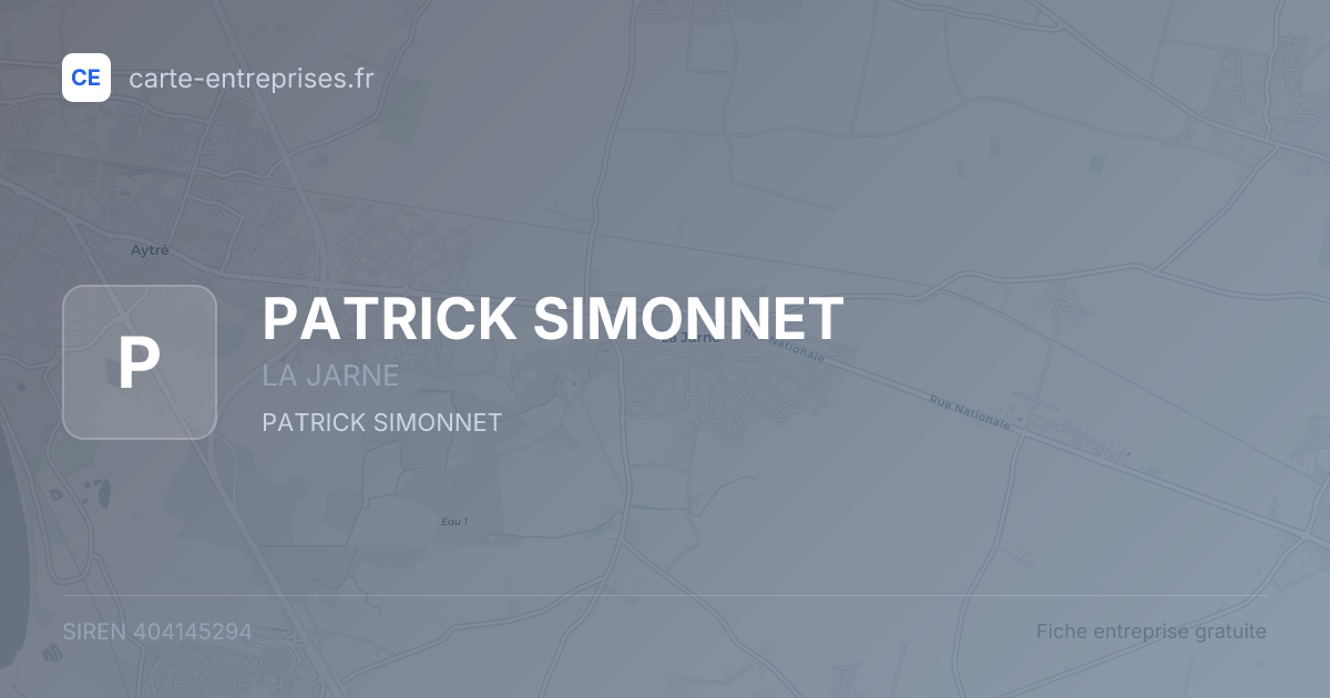 PATRICK SIMONNET — 404145294 — fiche entreprise