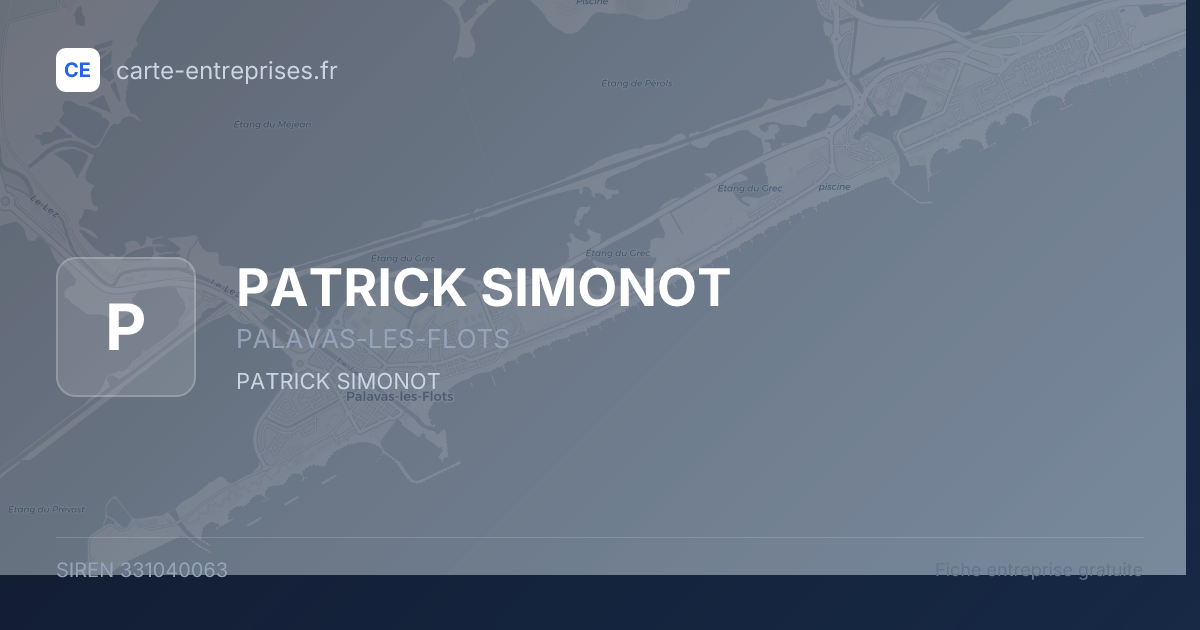 PATRICK SIMONOT — 331040063 — fiche entreprise