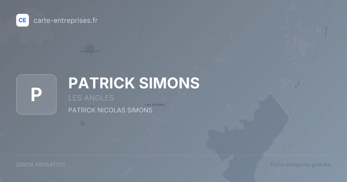 PATRICK SIMONS — 480541705 — fiche entreprise