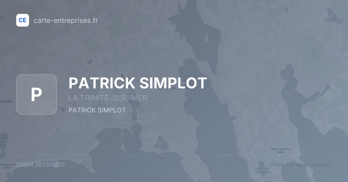 PATRICK SIMPLOT — 382976512 — fiche entreprise