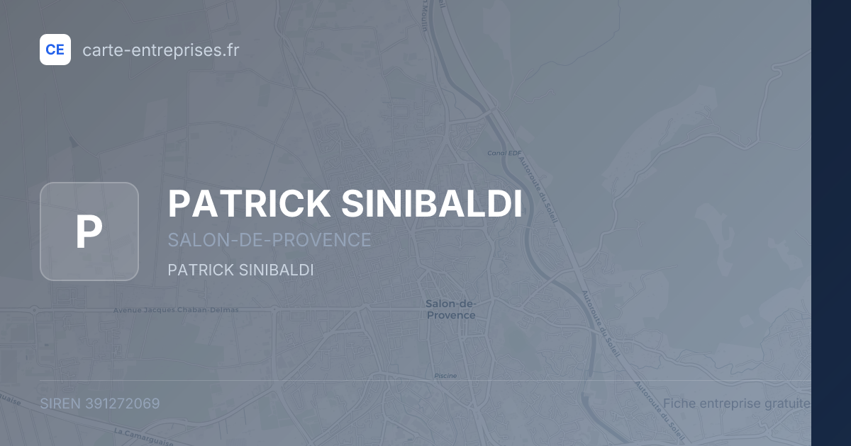 PATRICK SINIBALDI — 391272069 — fiche entreprise