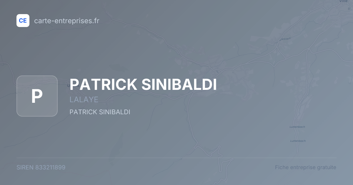 PATRICK SINIBALDI — 833211899 — fiche entreprise