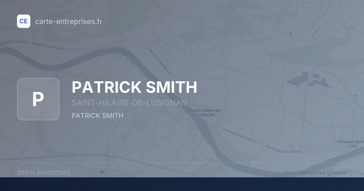 PATRICK SMITH — 404002560 — fiche entreprise