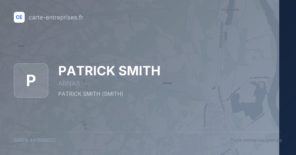 PATRICK SMITH — 441886652 — fiche entreprise