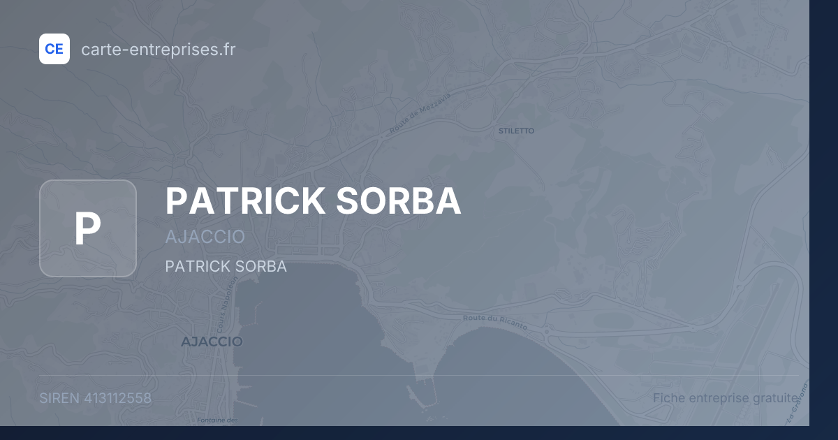 PATRICK SORBA — 413112558 — fiche entreprise
