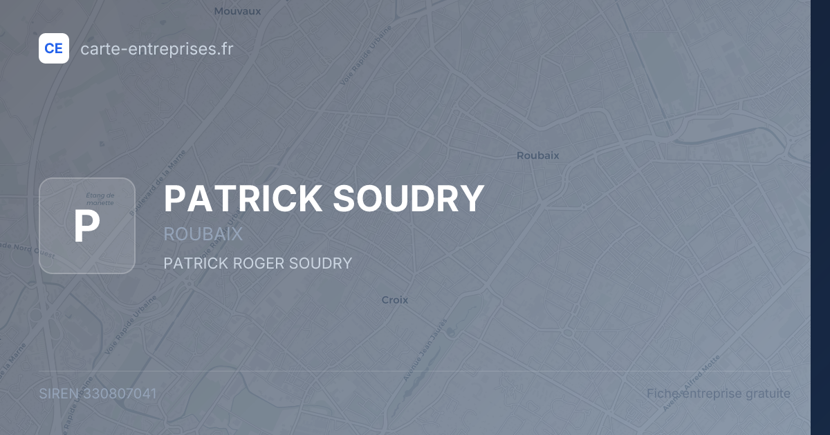 PATRICK SOUDRY — 330807041 — fiche entreprise