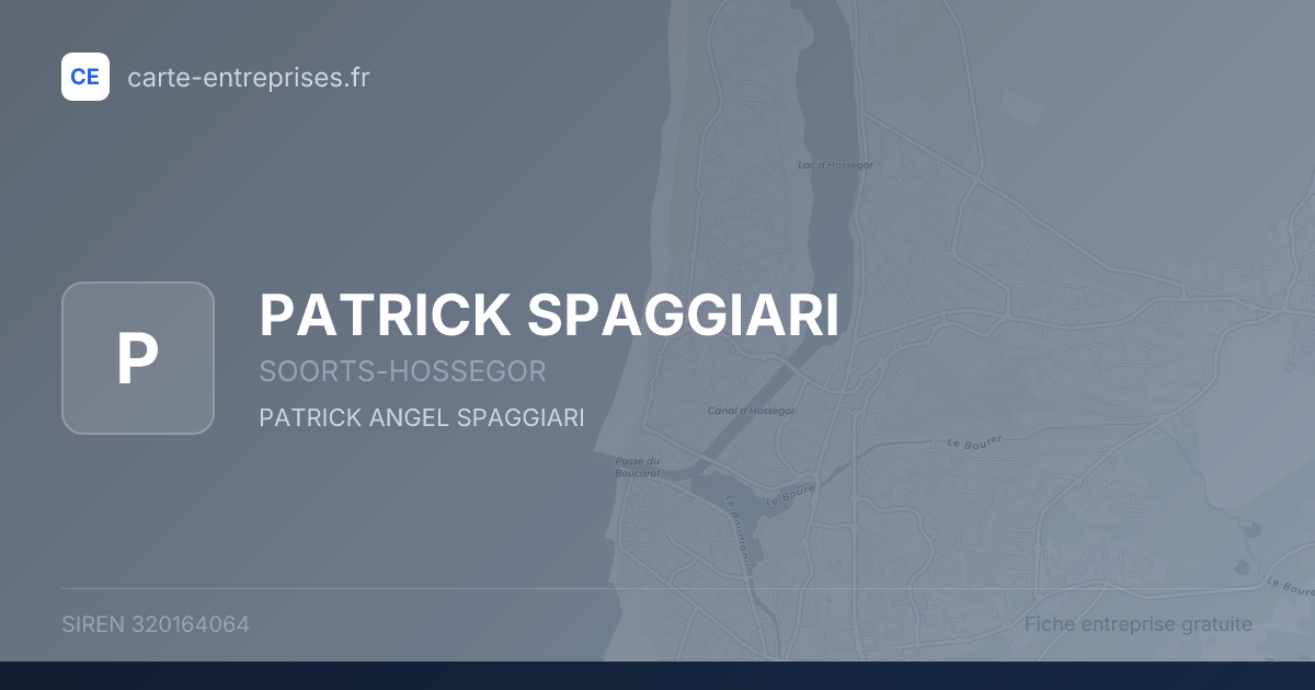 PATRICK SPAGGIARI — 320164064 — fiche entreprise