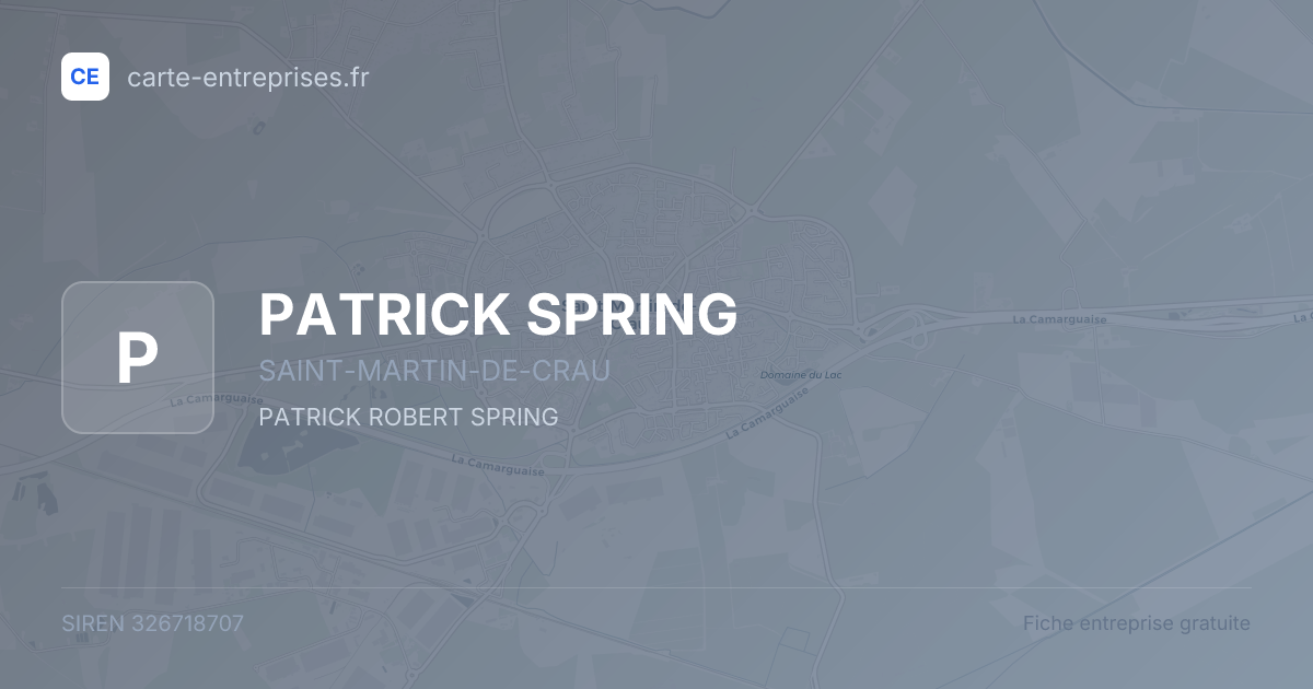 PATRICK SPRING — 326718707 — fiche entreprise