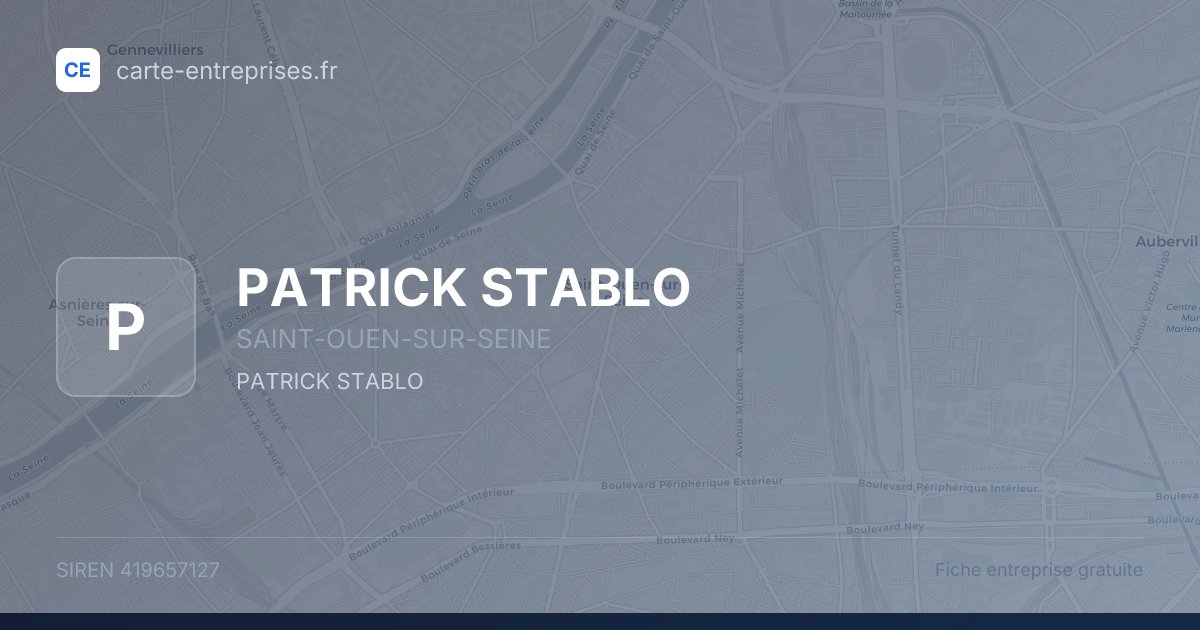 PATRICK STABLO — 419657127 — fiche entreprise