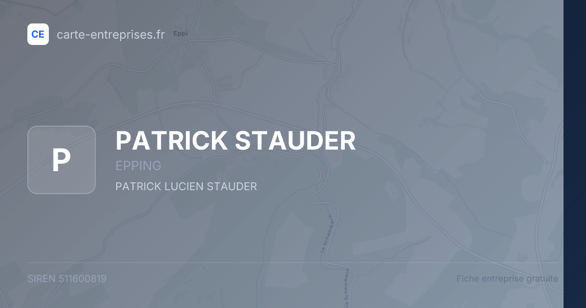 PATRICK STAUDER — 511600819 — fiche entreprise