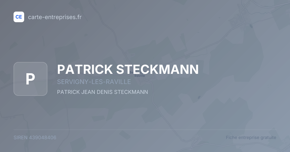 PATRICK STECKMANN — 439048406 — fiche entreprise
