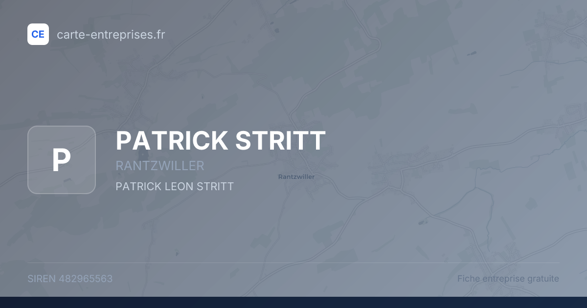PATRICK STRITT — 482965563 — fiche entreprise