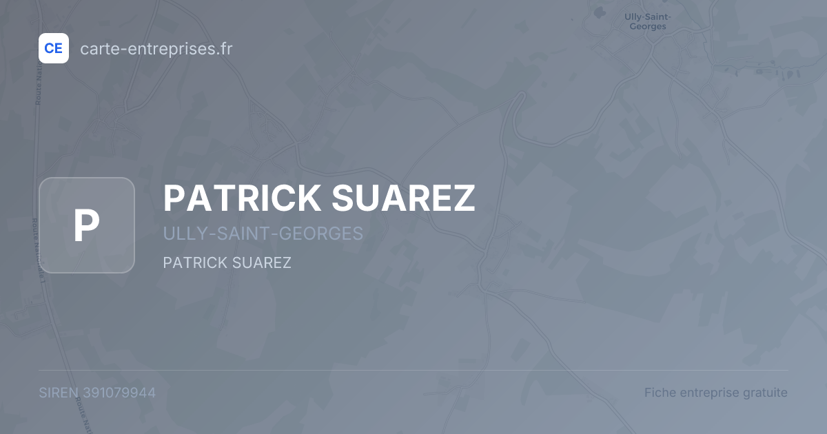 PATRICK SUAREZ — 391079944 — fiche entreprise