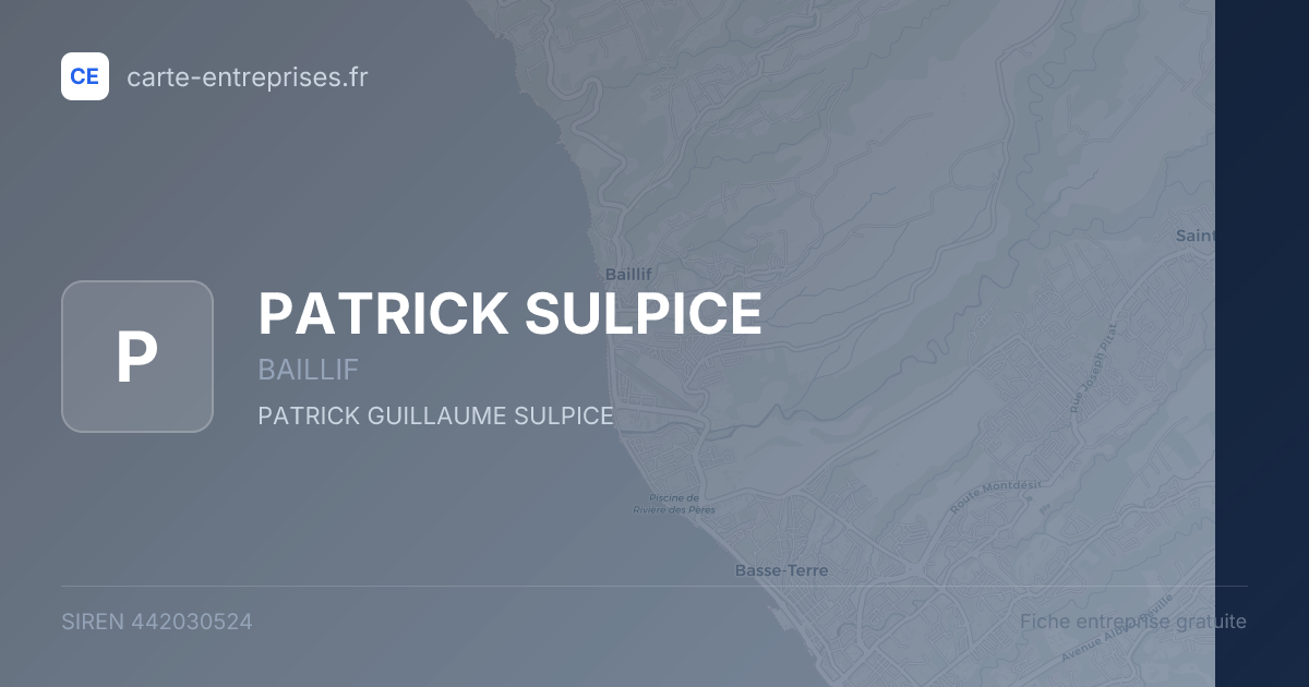 PATRICK SULPICE — 442030524 — fiche entreprise