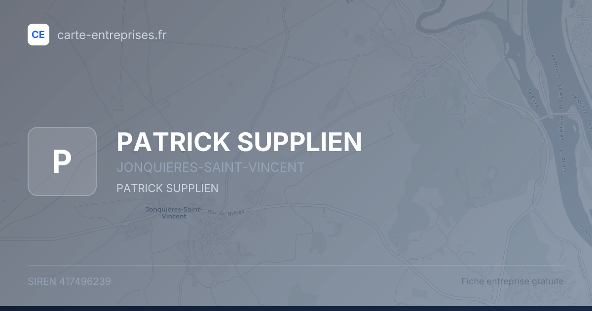 PATRICK SUPPLIEN — 417496239 — fiche entreprise